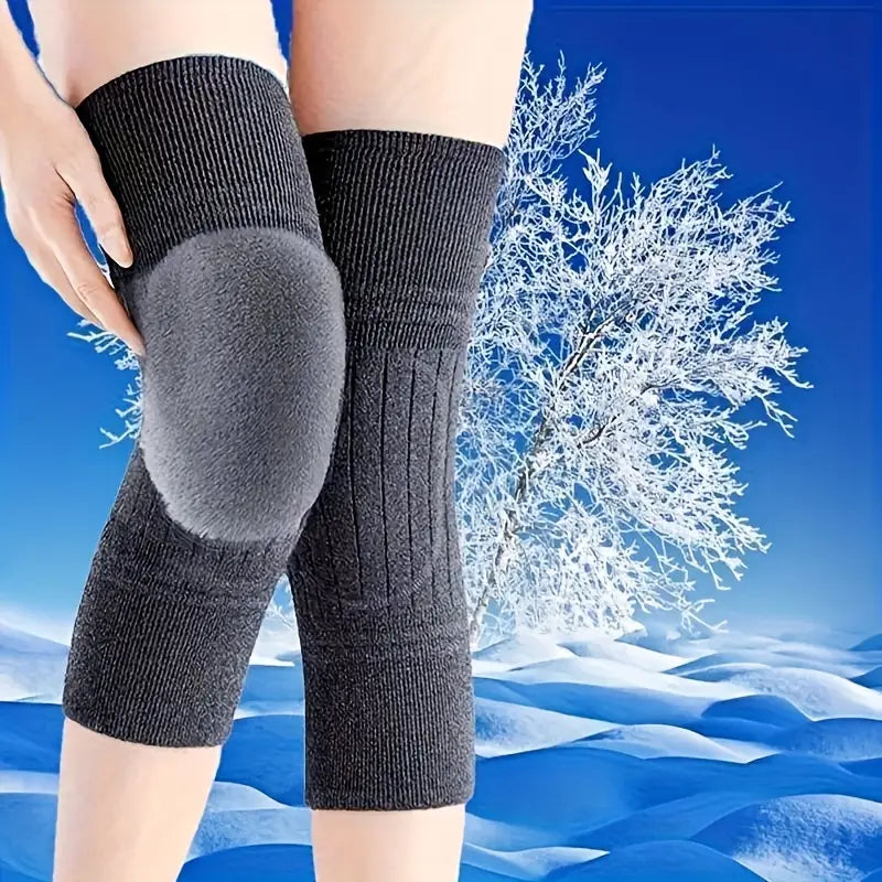 1 Pair, Thickened Fleece Warm Knee Pads, Soft and Comfortable Winter Knee Support