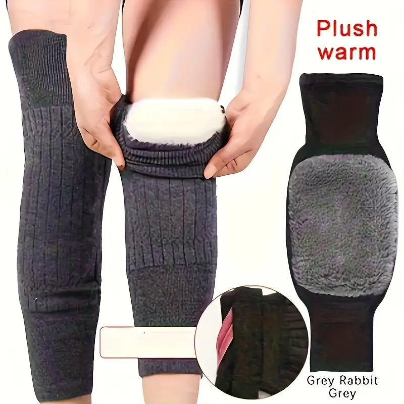 1 Pair, Thickened Fleece Warm Knee Pads, Soft and Comfortable Winter Knee Support