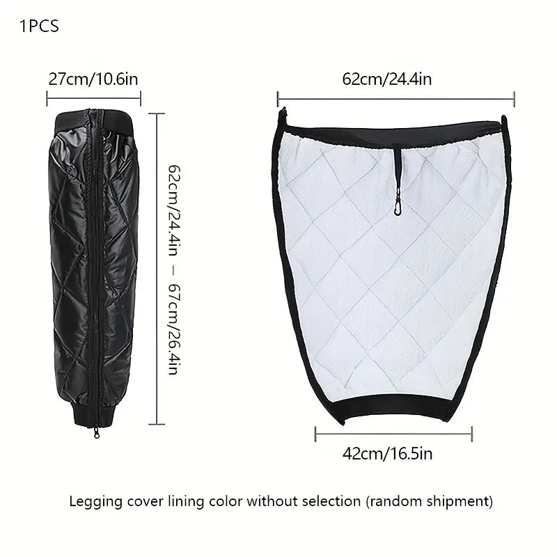 2pcs Black Cycling Knee Pads - Adjustable Straps, Breathable Design for Cold Weather Protection,