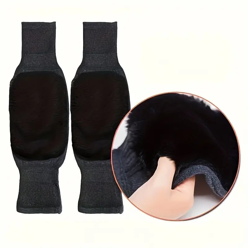 1 Pair, Thickened Fleece Warm Knee Pads, Soft and Comfortable Winter Knee Support