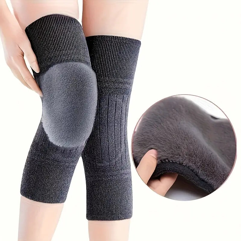 1 Pair, Thickened Fleece Warm Knee Pads, Soft and Comfortable Winter Knee Support